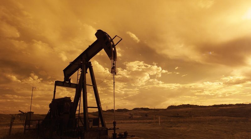 An industrial machine during golden hour