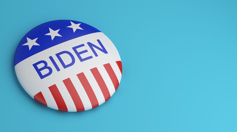 Biden badge on US flag to support LNG export article
