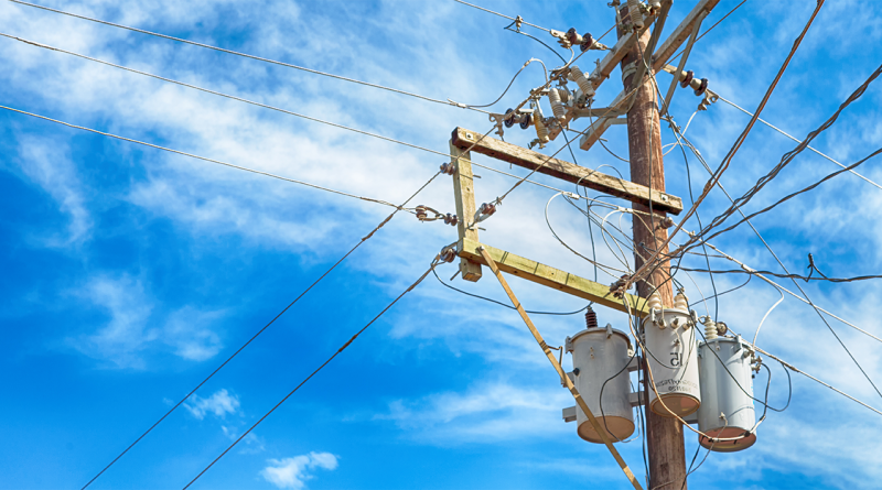 Close-up of a power line to support Michigan power lines article