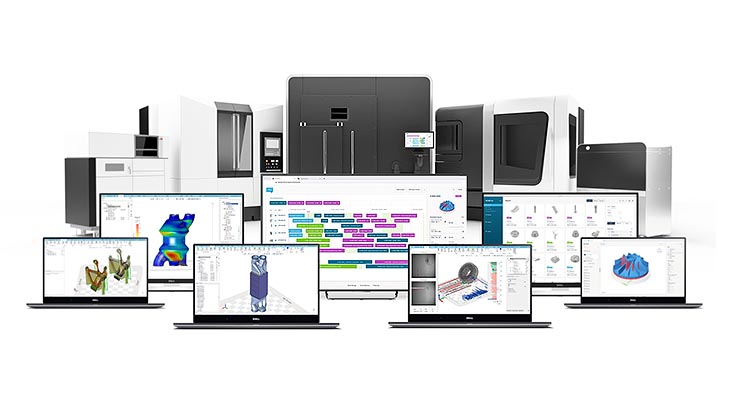 screens & 3D printers on a white background