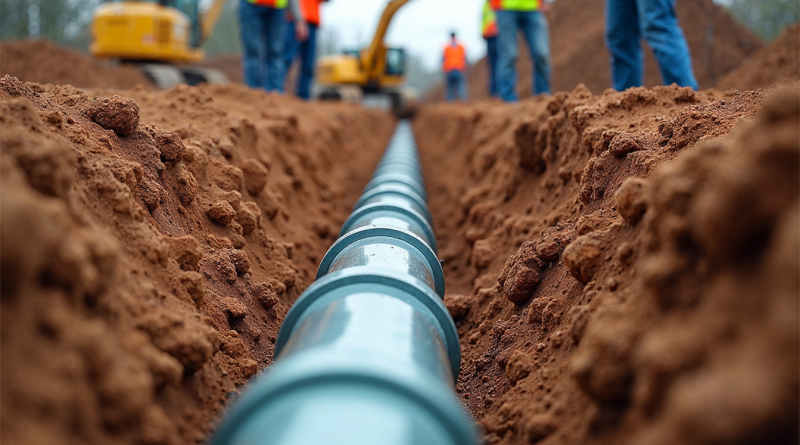 Gas utility line running through ground to support Waukee gas article