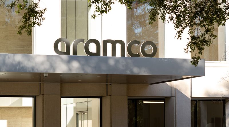 Saudi Aramco logo on building