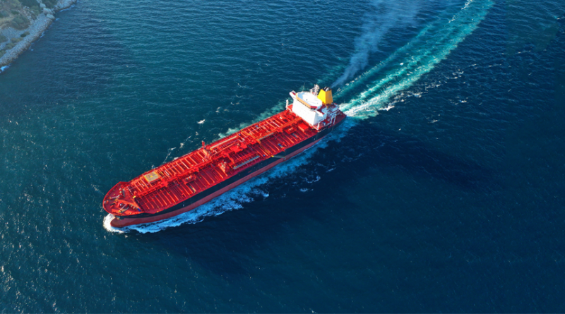 Oil tanker symbolizing market tension over supply and geopolitical risks.